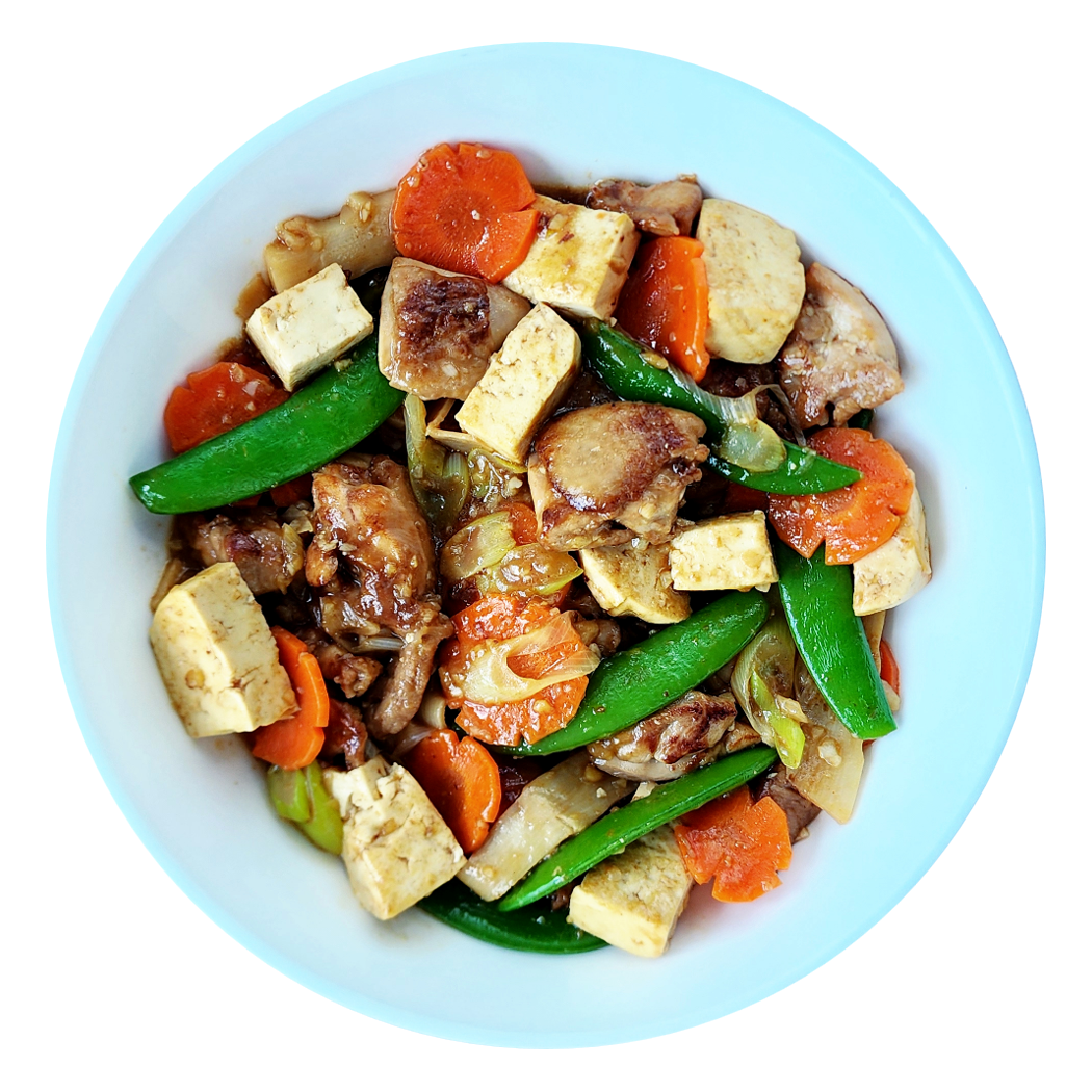 “Claypot” chicken and tofu