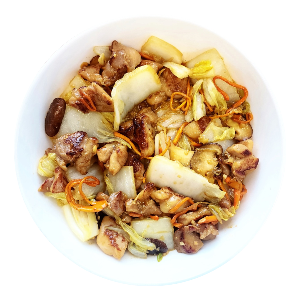 Home-style chicken and cordyceps